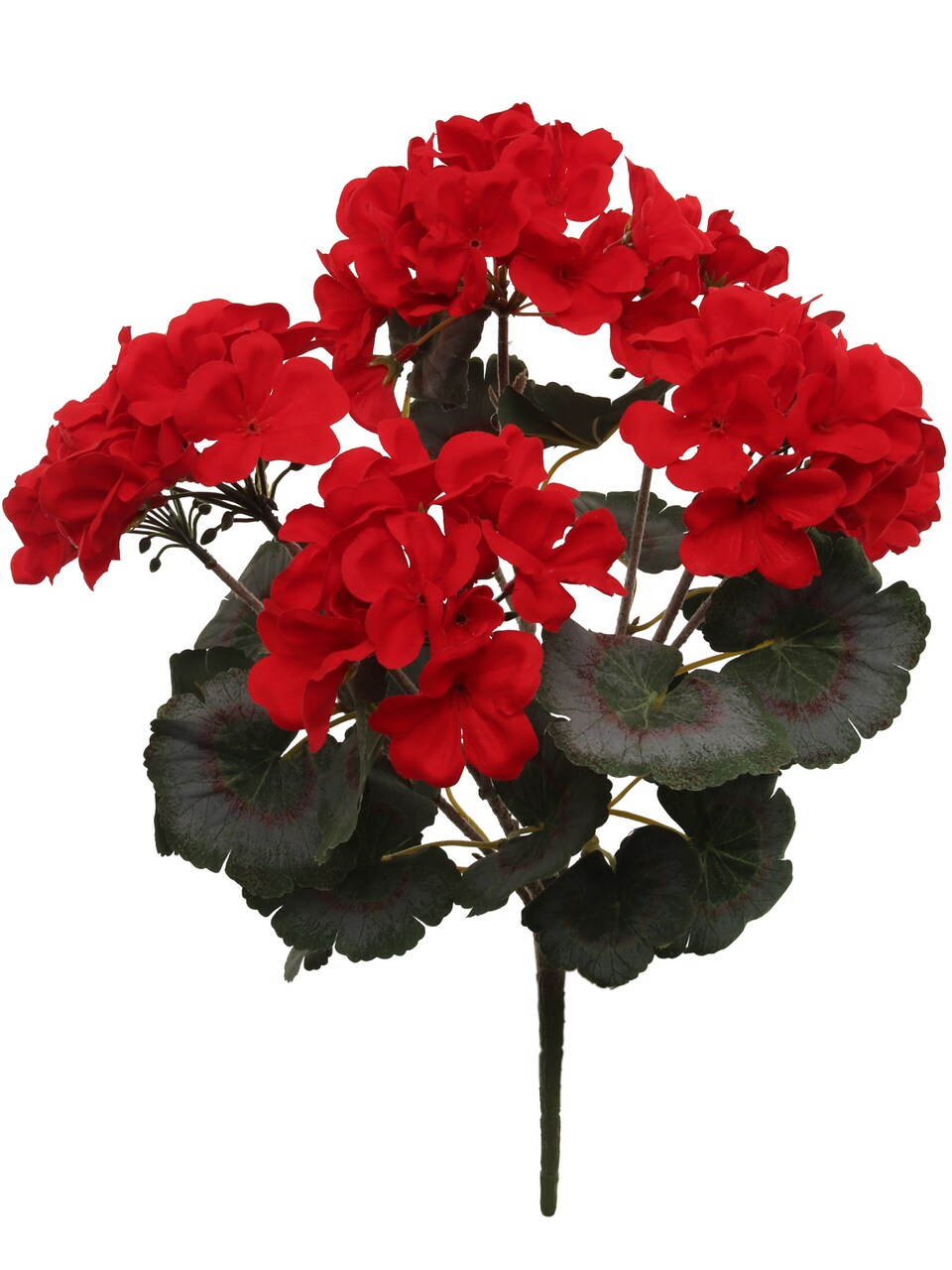 4 Pack of Red 18" Deluxe UV Geranium Bush – 5 Bloom Heads – Realistic Outdoor Artificial Flower Bush